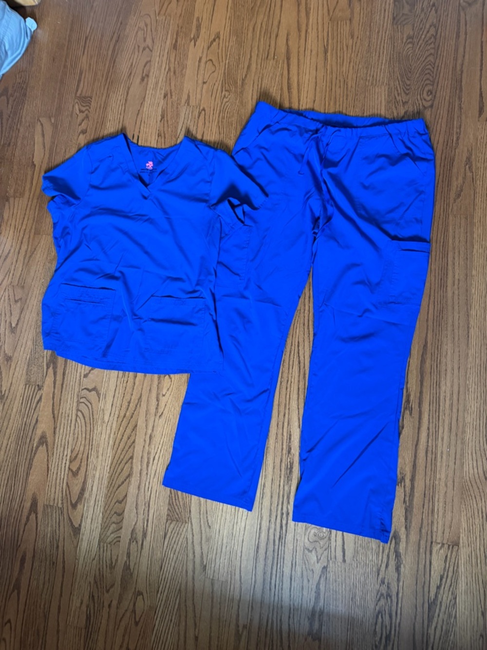 Royal Blue Women's Scrub Top and Pants Set